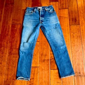 Re/done Levi’s high rise ankle crop jeans size 26 button fly